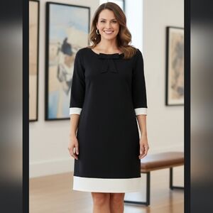 🌟NWT K Petite Black and Cream White Dress